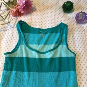 Old Navy teal striped tank top